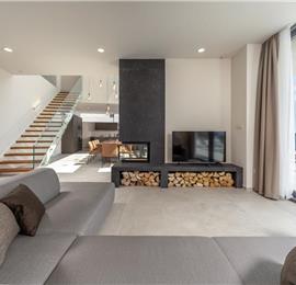 3 x 5 bedroom seafront villa with heated infinity pool near Rogoznica, sleeps 10